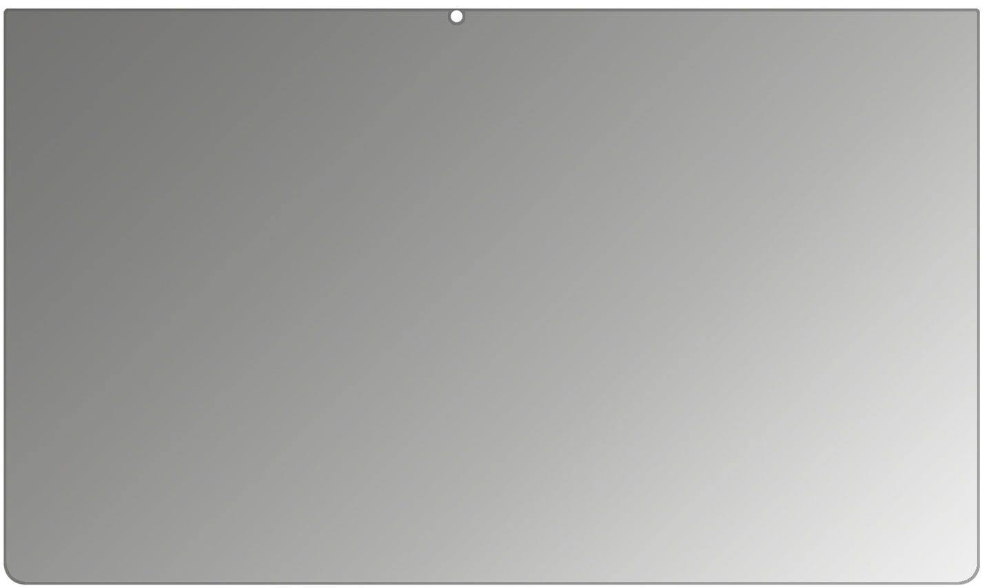 SamsungGalaxy View 2 mit aufgebrachtem dipos Displayschutz, der seitliche Einblicke blockiert