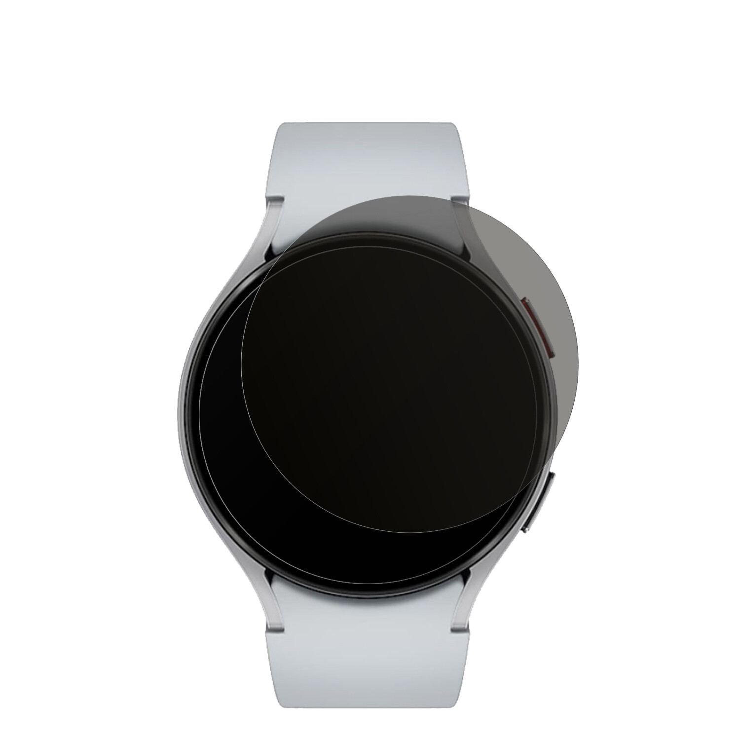 SamsungGalaxy Watch 6 47mm mit aufgebrachtem dipos Displayschutz, der seitliche Einblicke blockiert