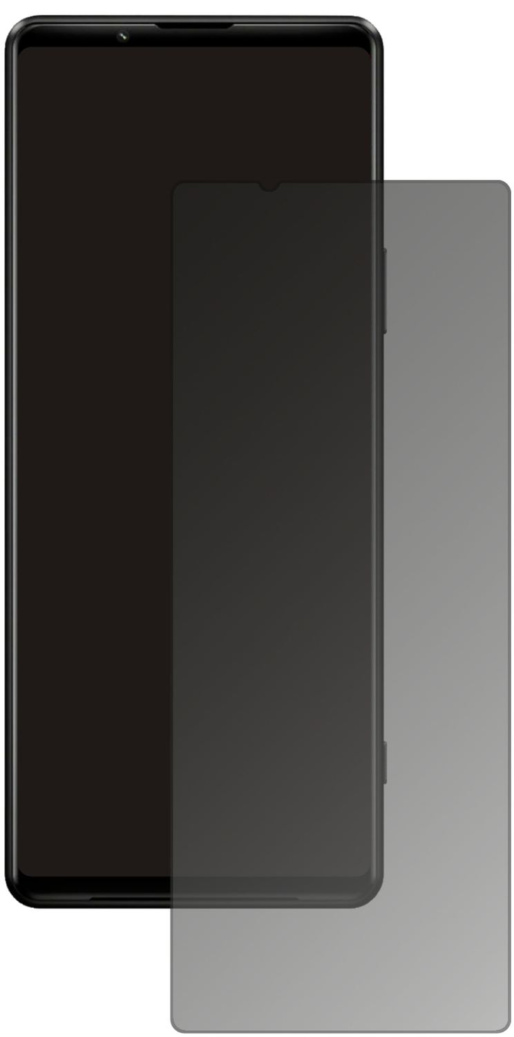 SonyXperia 1 III mit aufgebrachtem dipos Displayschutz, der seitliche Einblicke blockiert