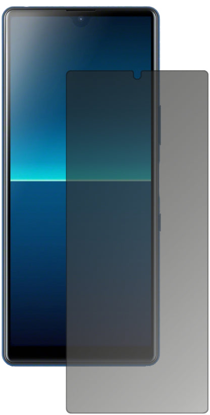SonyXperia L4 mit aufgebrachtem dipos Displayschutz, der seitliche Einblicke blockiert