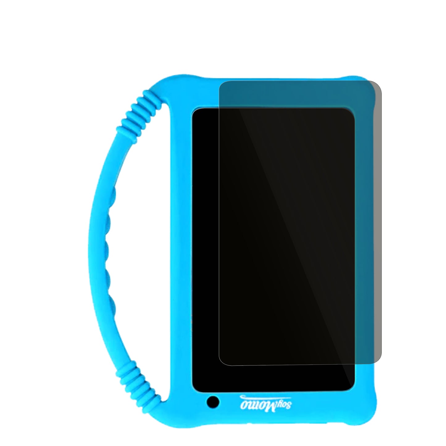 SoyMomoTablet Lite 2.0 mit aufgebrachtem dipos Displayschutz, der seitliche Einblicke blockiert