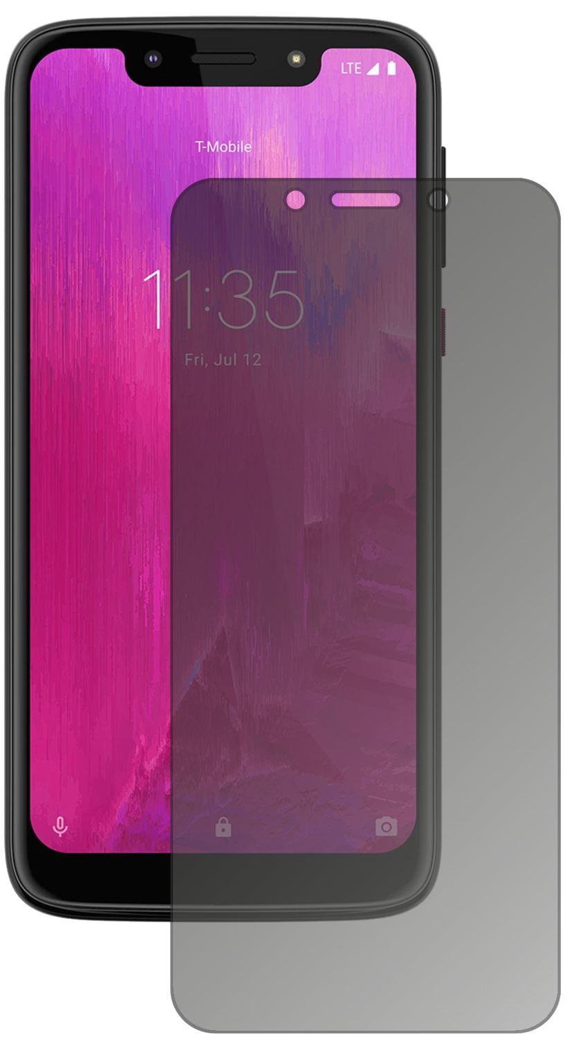 T-MobileRevvlry mit aufgebrachtem dipos Displayschutz, der seitliche Einblicke blockiert