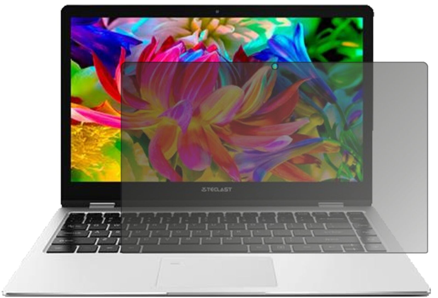 TeclastF6 Pro mit aufgebrachtem dipos Displayschutz, der seitliche Einblicke blockiert