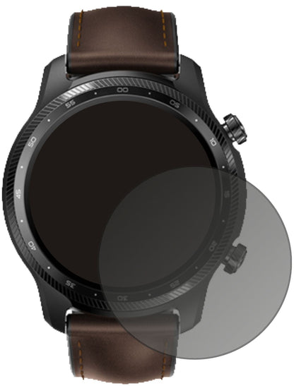 TicWatchPro X mit aufgebrachtem dipos Displayschutz, der seitliche Einblicke blockiert