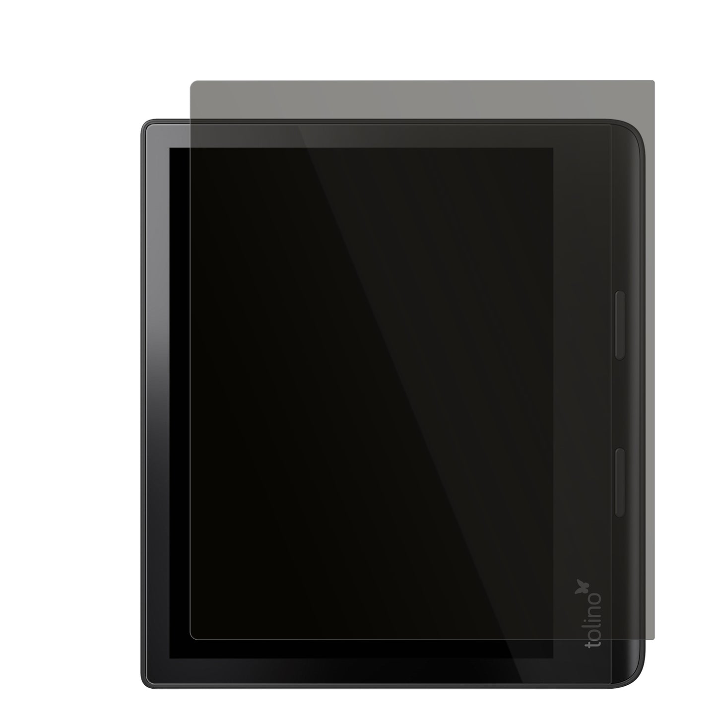 TolinoEpos 3 e-Book Reader mit aufgebrachtem dipos Displayschutz, der seitliche Einblicke blockiert