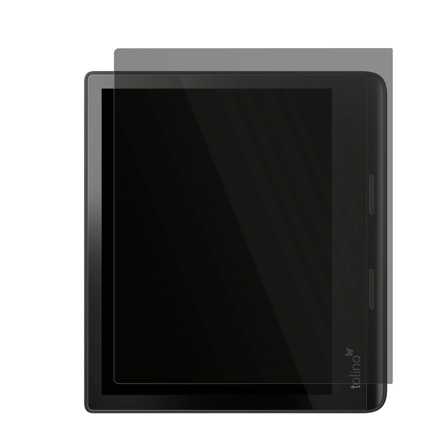 TolinoEpos 3 e-Book Reader mit aufgebrachtem dipos Displayschutz, der seitliche Einblicke blockiert