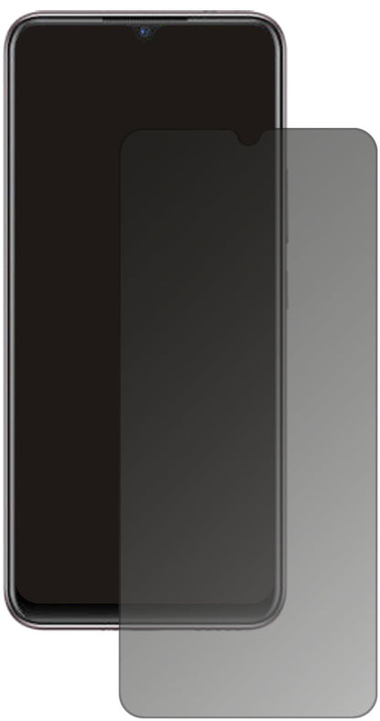 VivoX50E mit aufgebrachtem dipos Displayschutz, der seitliche Einblicke blockiert