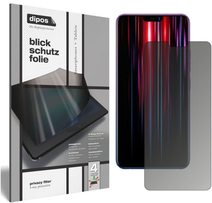 VivoZ1 Lite mit aufgebrachtem dipos Displayschutz, der seitliche Einblicke blockiert