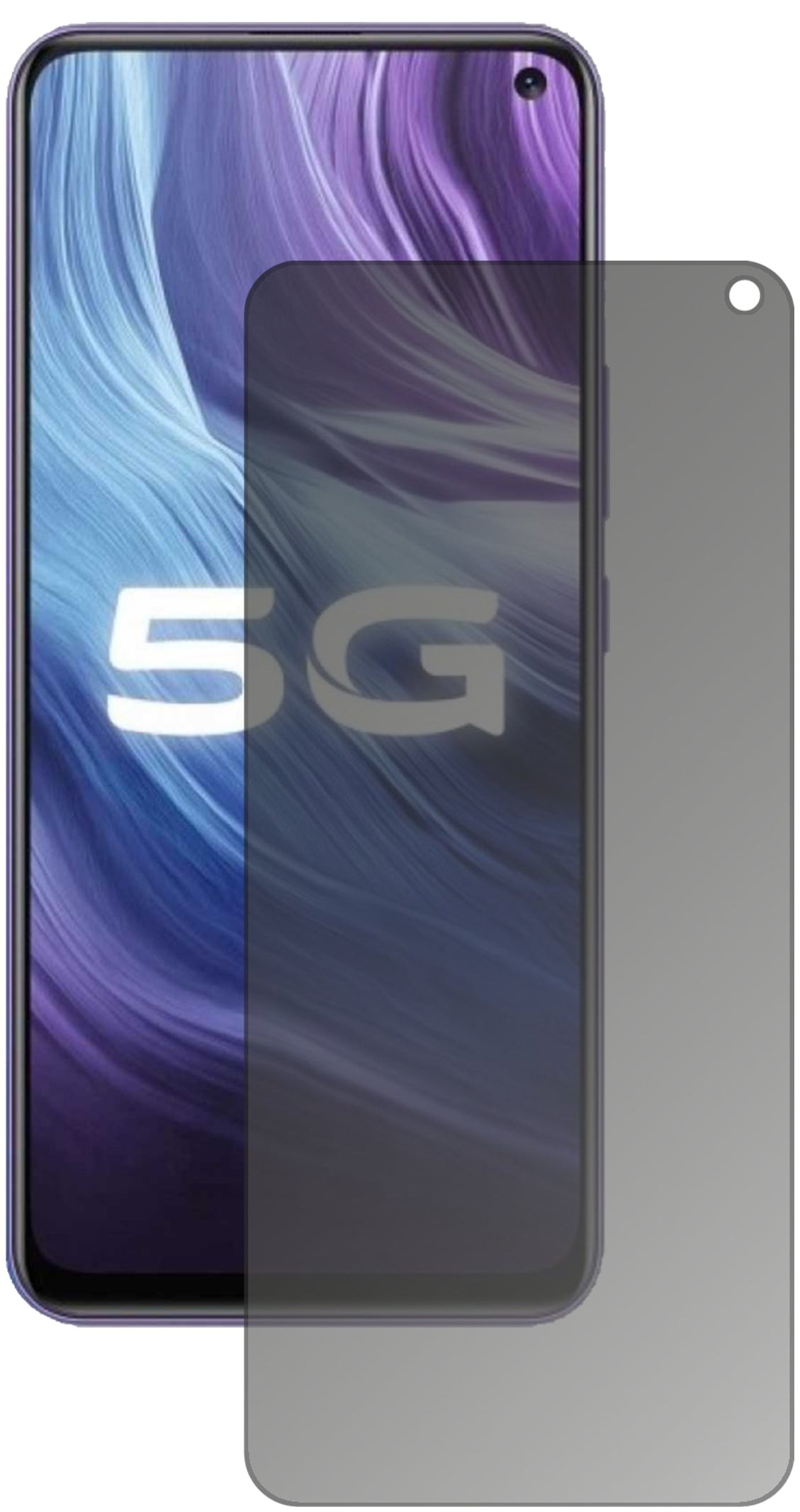VivoZ6 5G mit aufgebrachtem dipos Displayschutz, der seitliche Einblicke blockiert