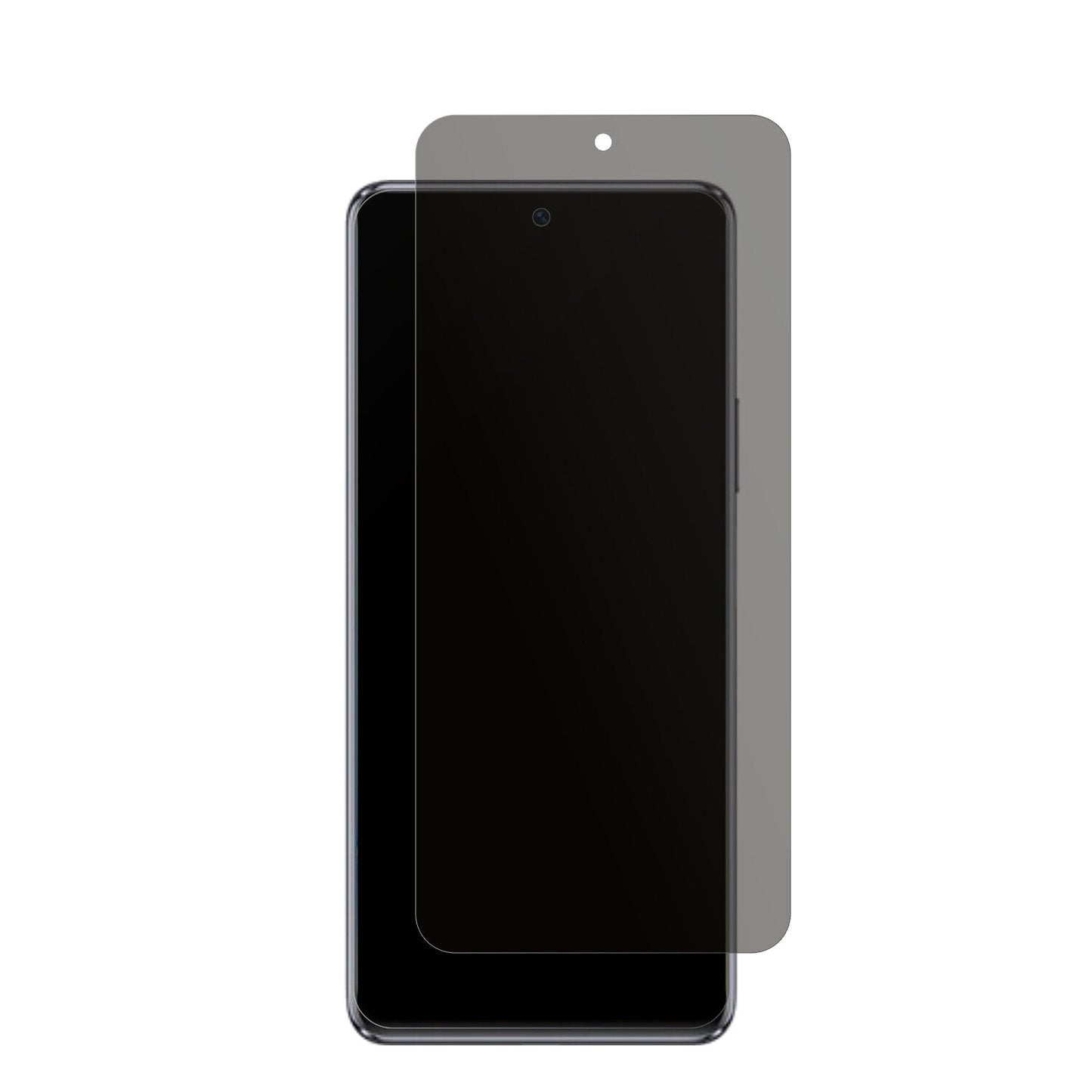 Wiko5G mit aufgebrachtem dipos Displayschutz, der seitliche Einblicke blockiert