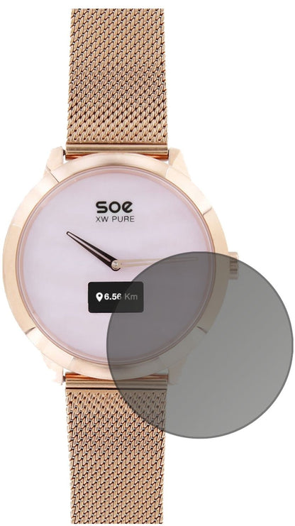X-WATCHSOE XW Pure mit aufgebrachtem dipos Displayschutz, der seitliche Einblicke blockiert