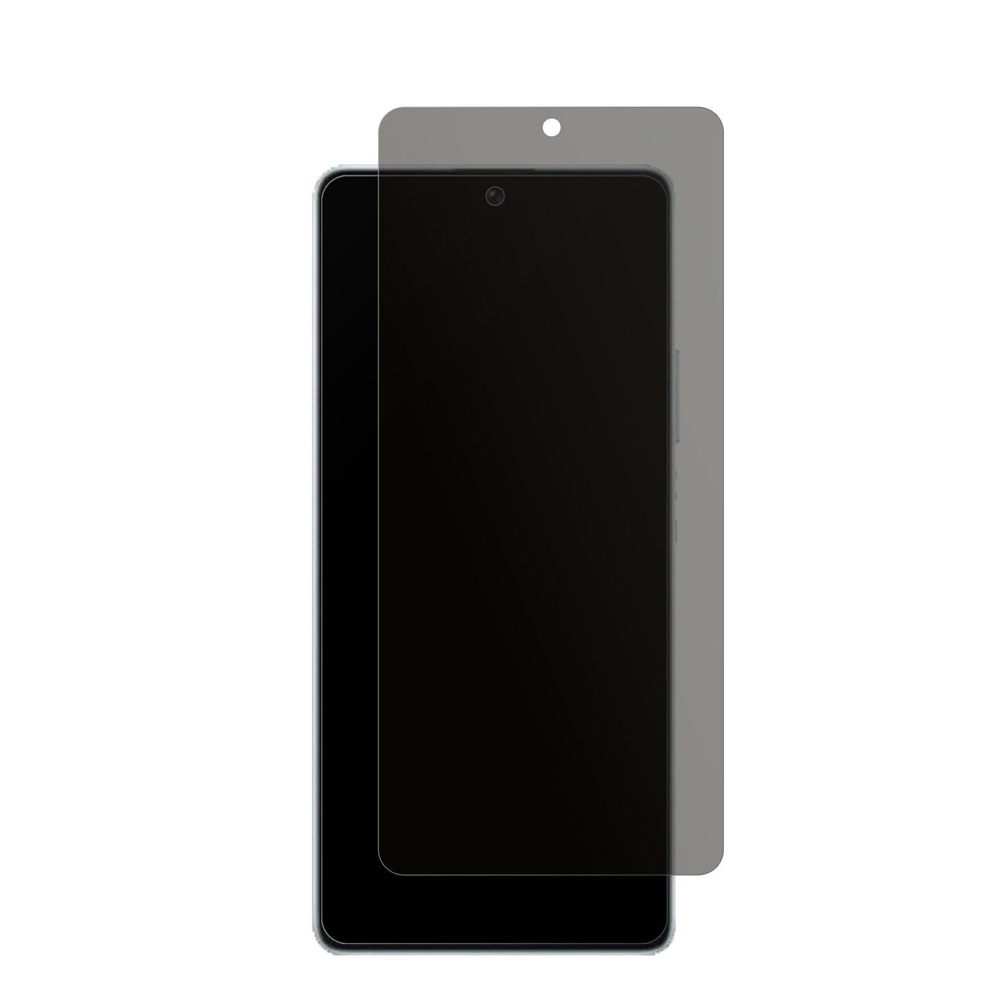 XiaomiPoco F5 mit aufgebrachtem dipos Displayschutz, der seitliche Einblicke blockiert