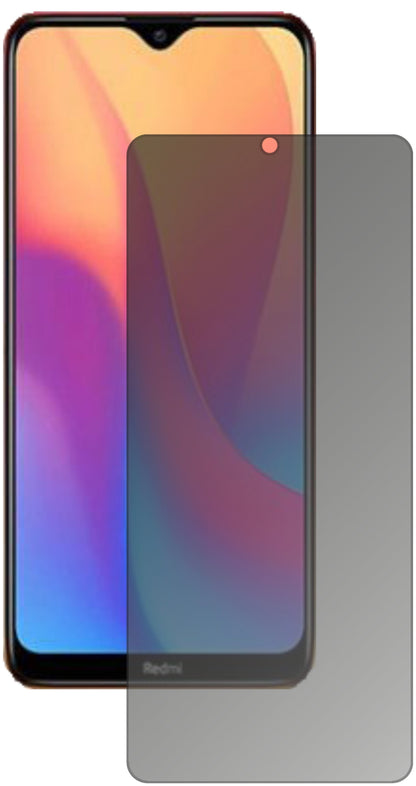 XiaomiRedmi 9C mit aufgebrachtem dipos Displayschutz, der seitliche Einblicke blockiert