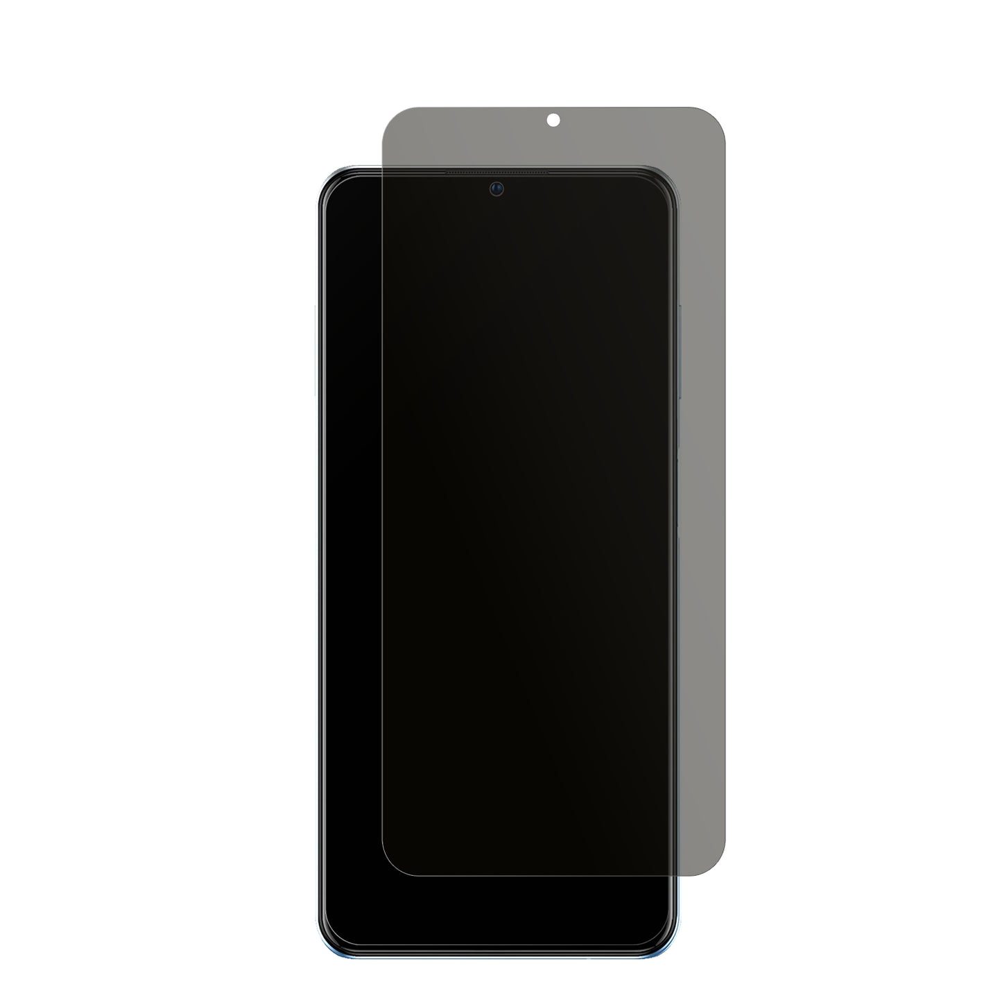 ZTEBlade A72 mit aufgebrachtem dipos Displayschutz, der seitliche Einblicke blockiert