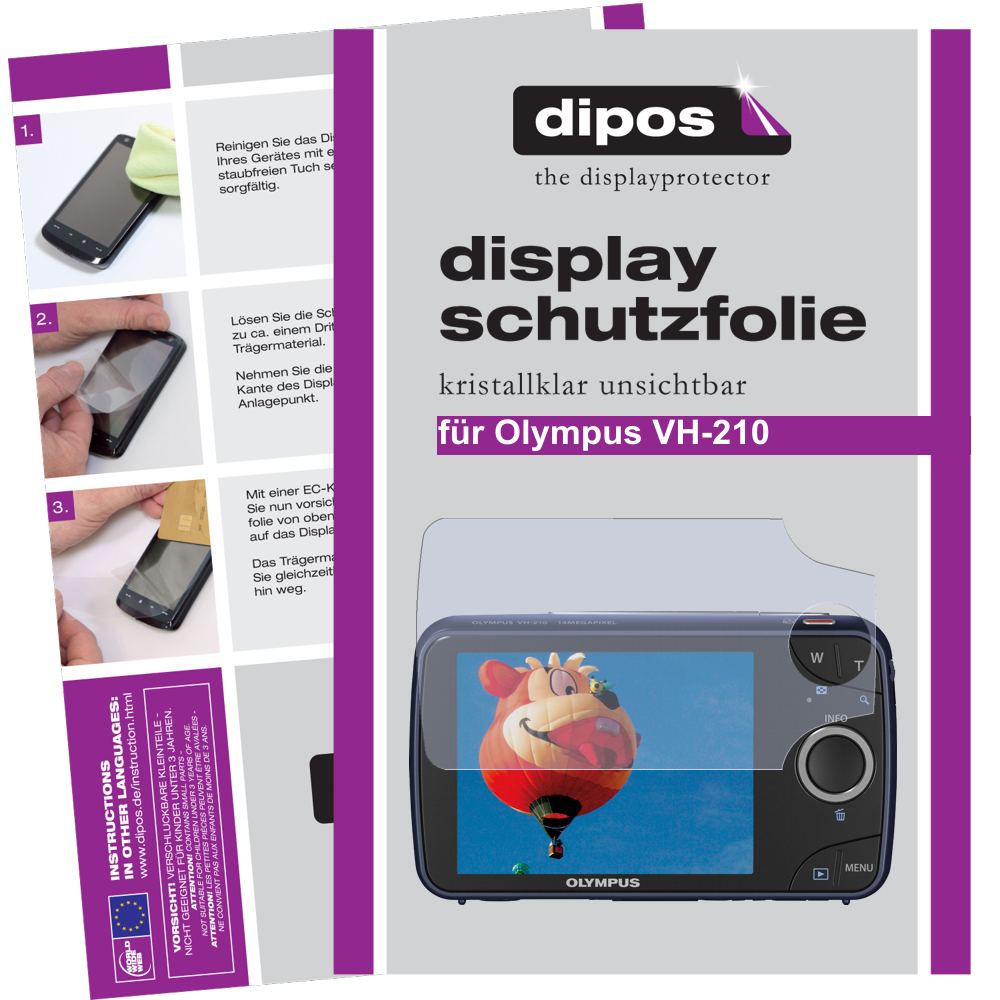 2x Schutzfolie klar für VH-210 Olympus Display-Schutzfolie