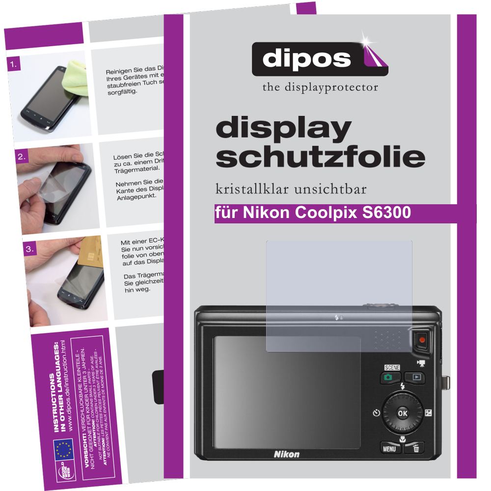 2x Schutzfolie klar für Coolpix S6300 Nikon Display-Schutzfolie