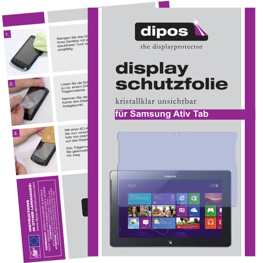 2x Schutzfolie klar für Ativ Tab Samsung Display-Schutzfolie