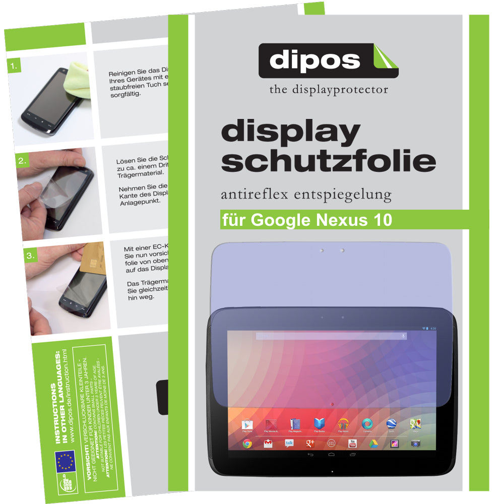 2x Schutzfolie matt für Nexus 10 Google Display-Schutzfolie