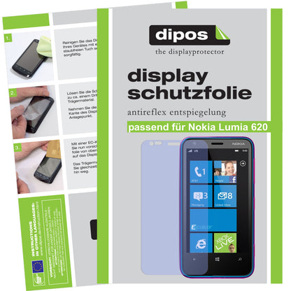 2x Schutzfolie matt für Lumia 620 Nokia Display-Schutzfolie