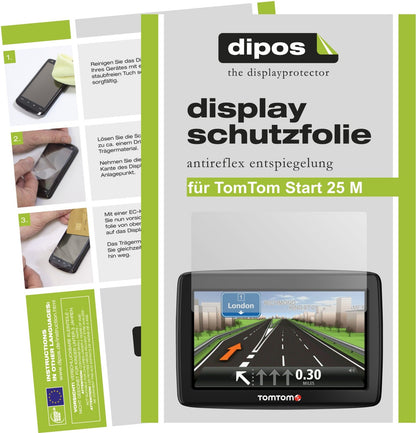 Matte Displayschutzfolie von dipos passend für Start 25 M TomTom, präziser Zuschnitt und blasenfrei montiert