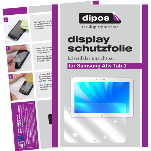 3x Schutzfolie klar für Ativ Tab 3 Samsung Display-Schutzfolie