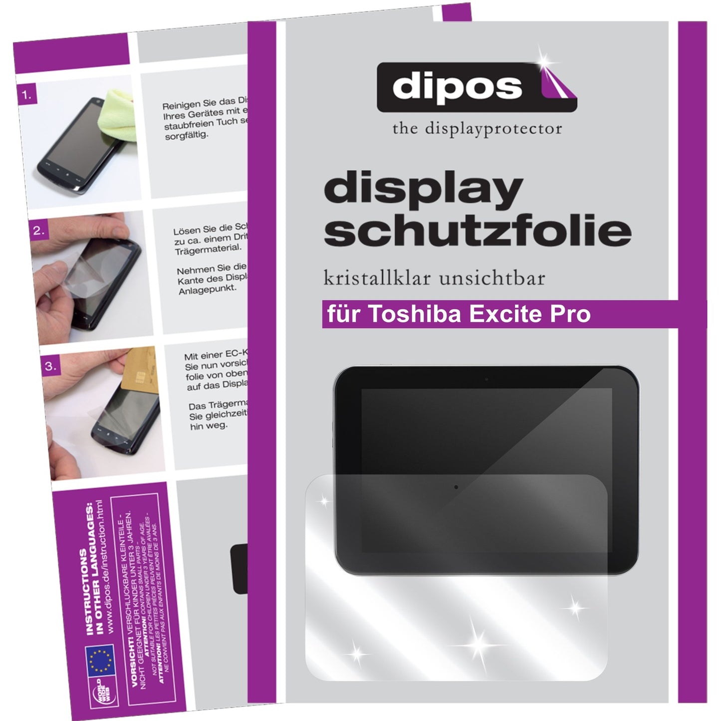 2x Schutzfolie klar für Excite Pro Toshiba Display-Schutzfolie