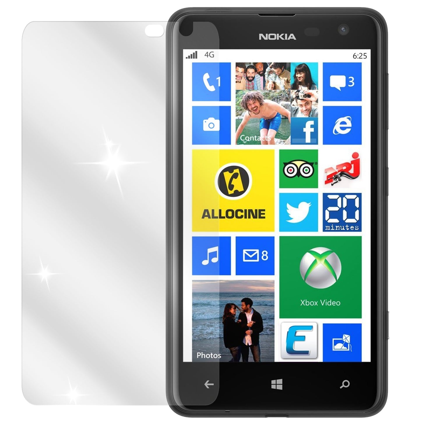 6x Schutzfolie klar für Lumia 625 Nokia Display-Schutzfolie