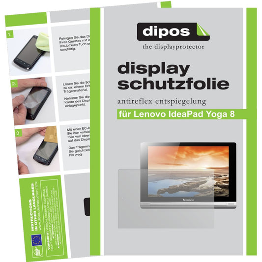 2x Schutzfolie matt für Yoga Tablet 8 Lenovo Display-Schutzfolie