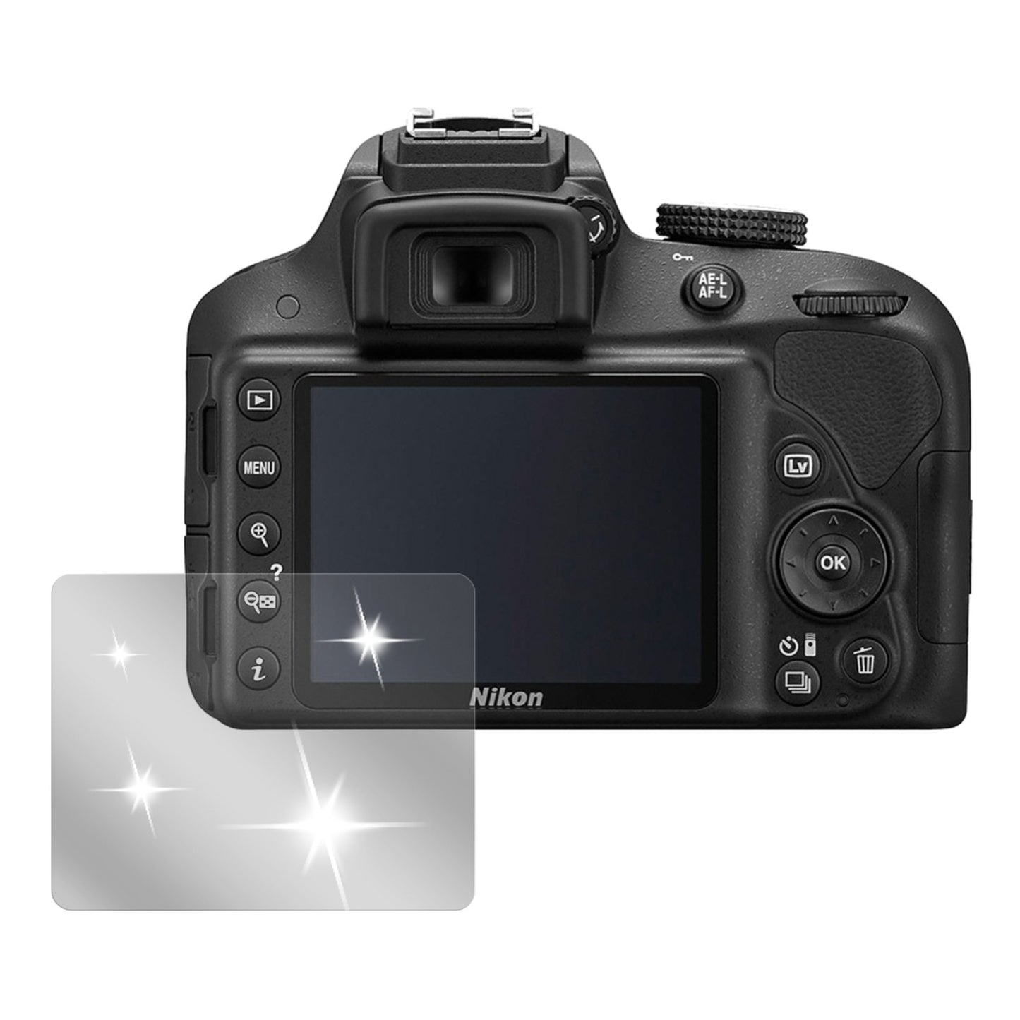 6x Schutzfolie klar für D3300 Nikon Display-Schutzfolie
