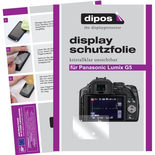 6x Schutzfolie klar für Lumix G5 Panasonic Display-Schutzfolie