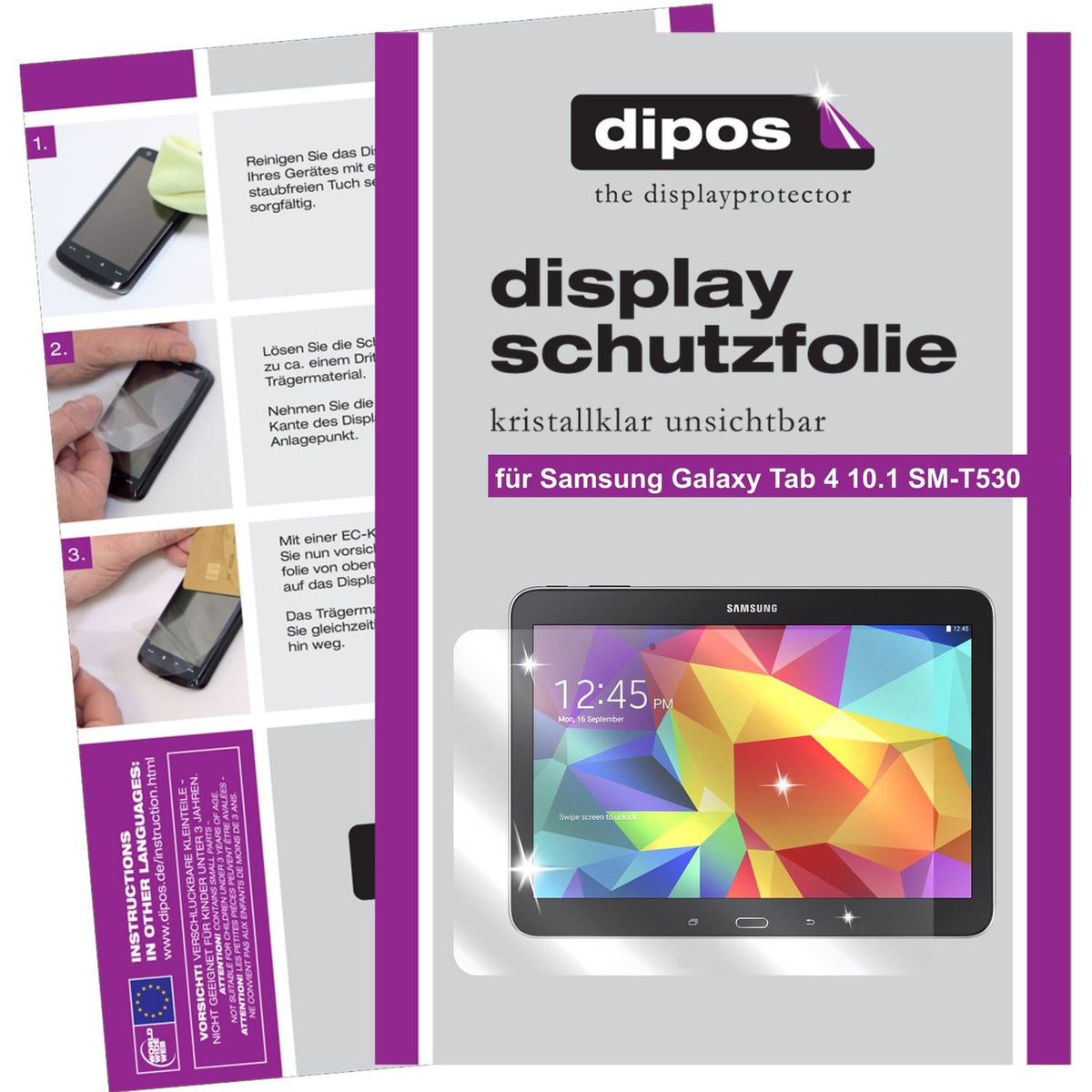 2x Schutzfolie klar für Galaxy Tab 4 10.1 Samsung Display-Schutzfolie