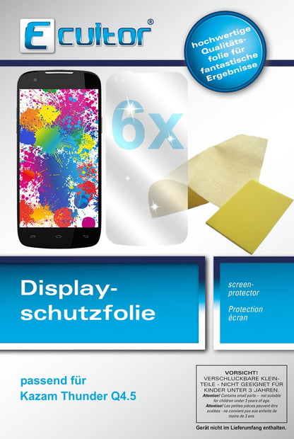 6x Schutzfolie klar für Thunder Q4.5 Kazam Display-Schutzfolie
