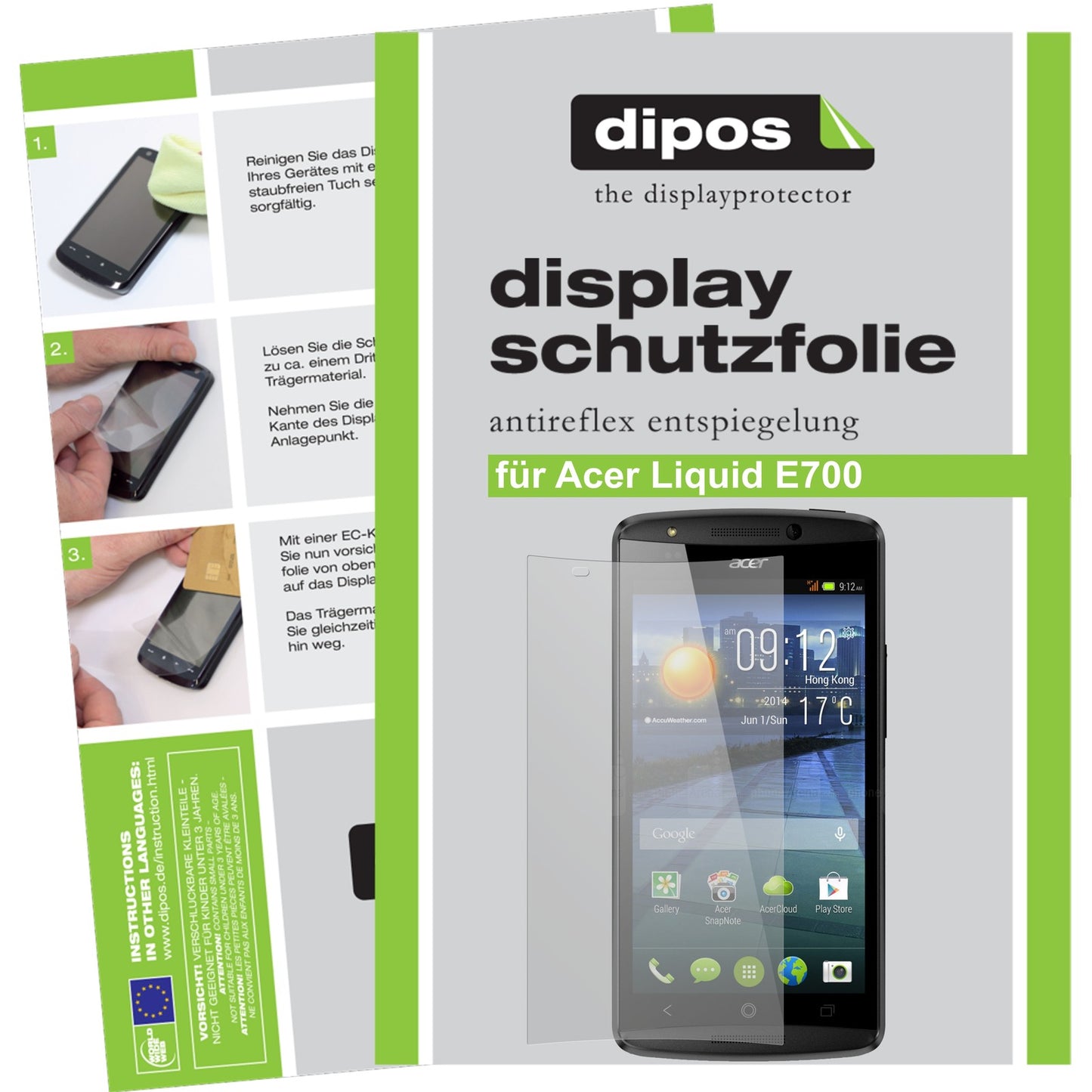 6x Schutzfolie matt für Liquid E700 Acer Display-Schutzfolie