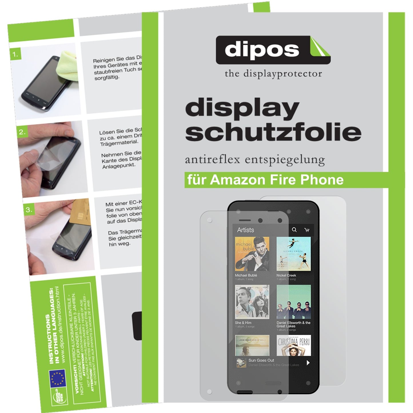 6x Schutzfolie matt für Fire Phone Amazon Display-Schutzfolie