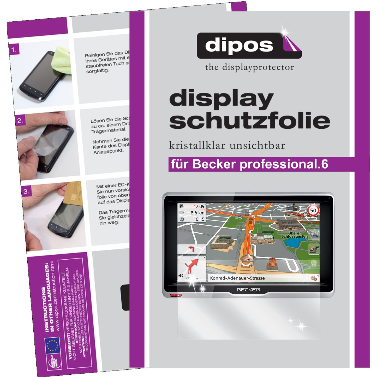 3x Schutzfolie klar für professional.6 LMU Becker Display-Schutzfolie