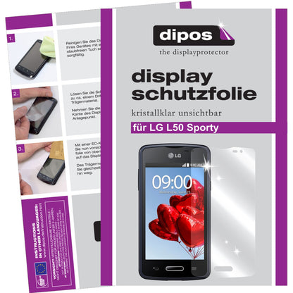 Klare Displayschutzfolie von dipos passend für L50 Sporty LG, präziser Zuschnitt und blasenfrei montiert
