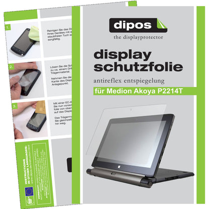 2x Schutzfolie matt für Akoya P2214T Medion Display-Schutzfolie