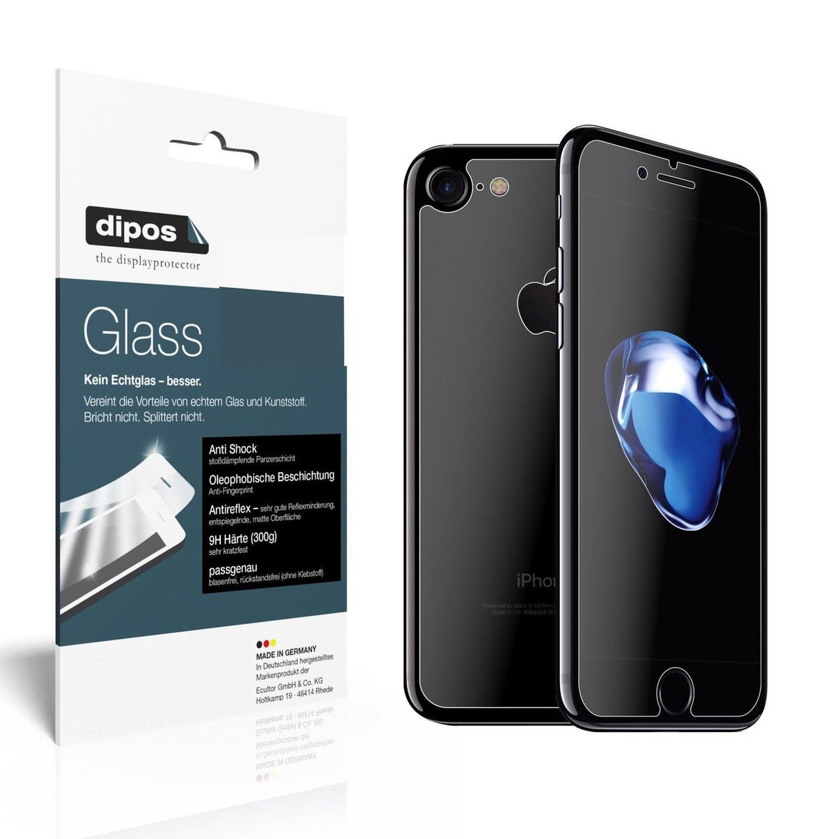 2x 9H Schutzfolie matt für Apple iPhone 7 Plus Panzerfolie (1x Vorderseite + 1x Rückseite)