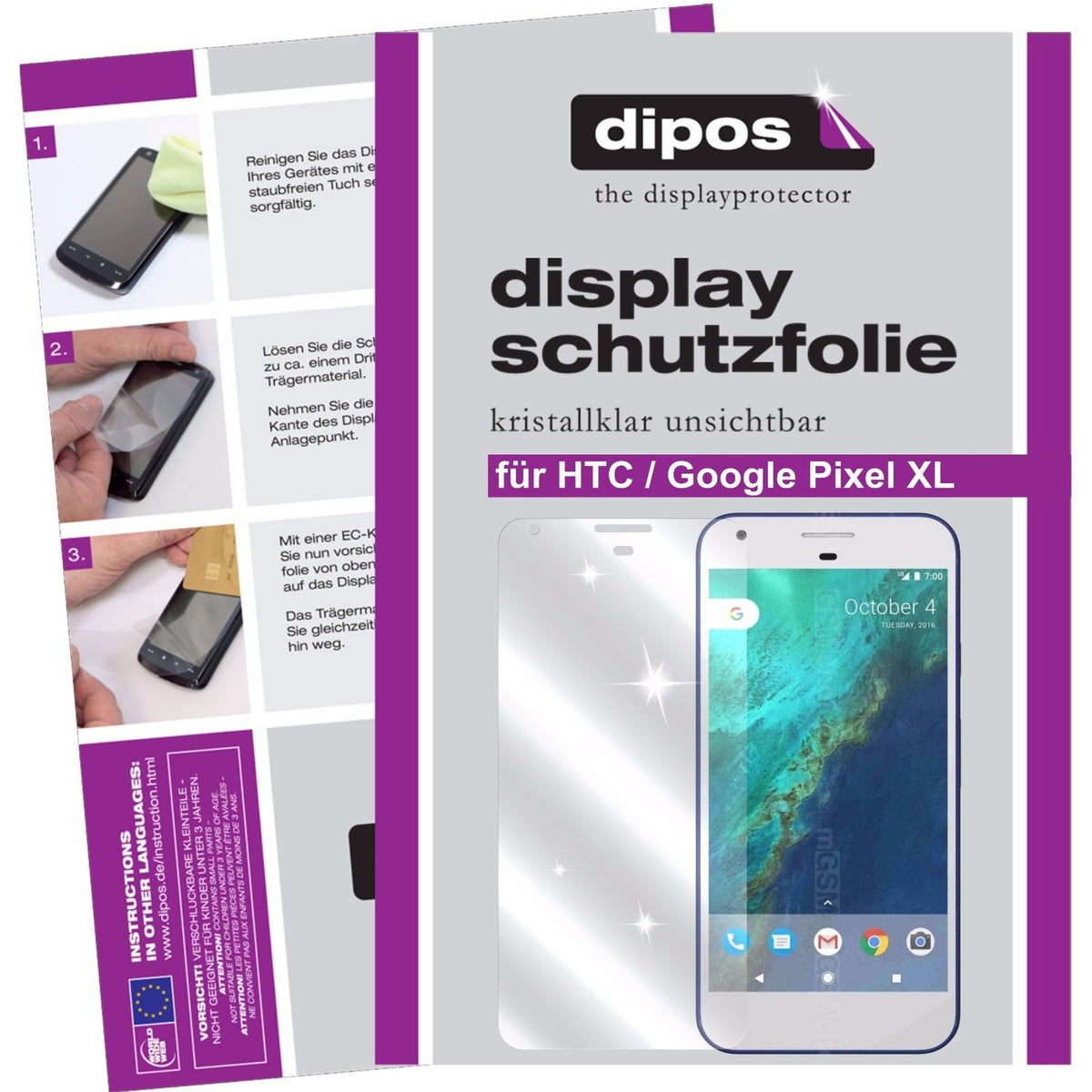 6x Schutzfolie klar für HTC Pixel XL Display-Schutzfolie