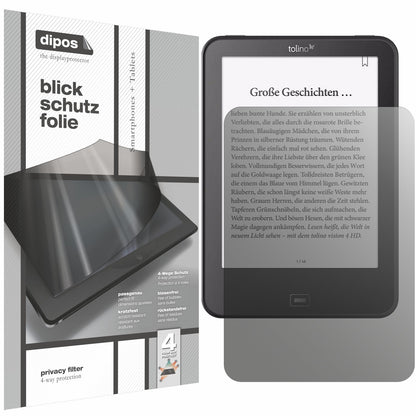 Blickschutzfolie für Tolino Vision HD4 matt Schutzfolie Privacy