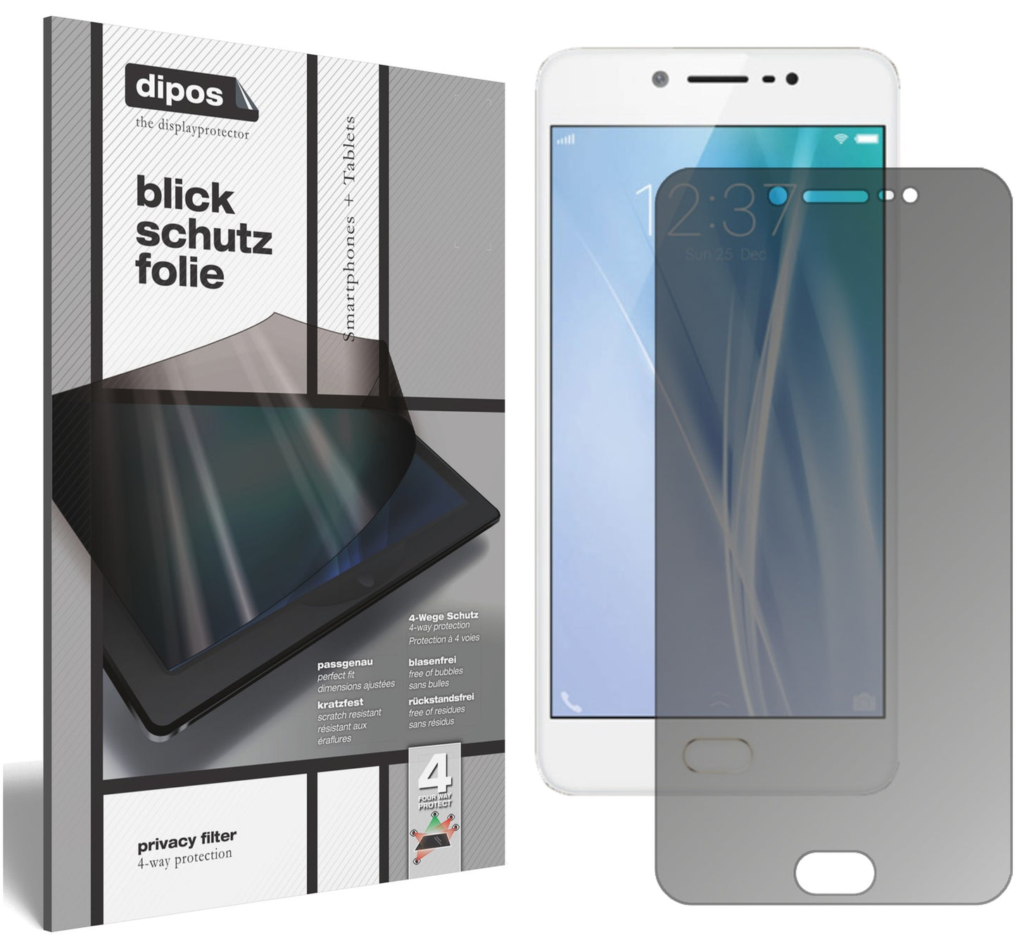 Blickschutzfolie für Vivo V5 matt Schutzfolie Privacy