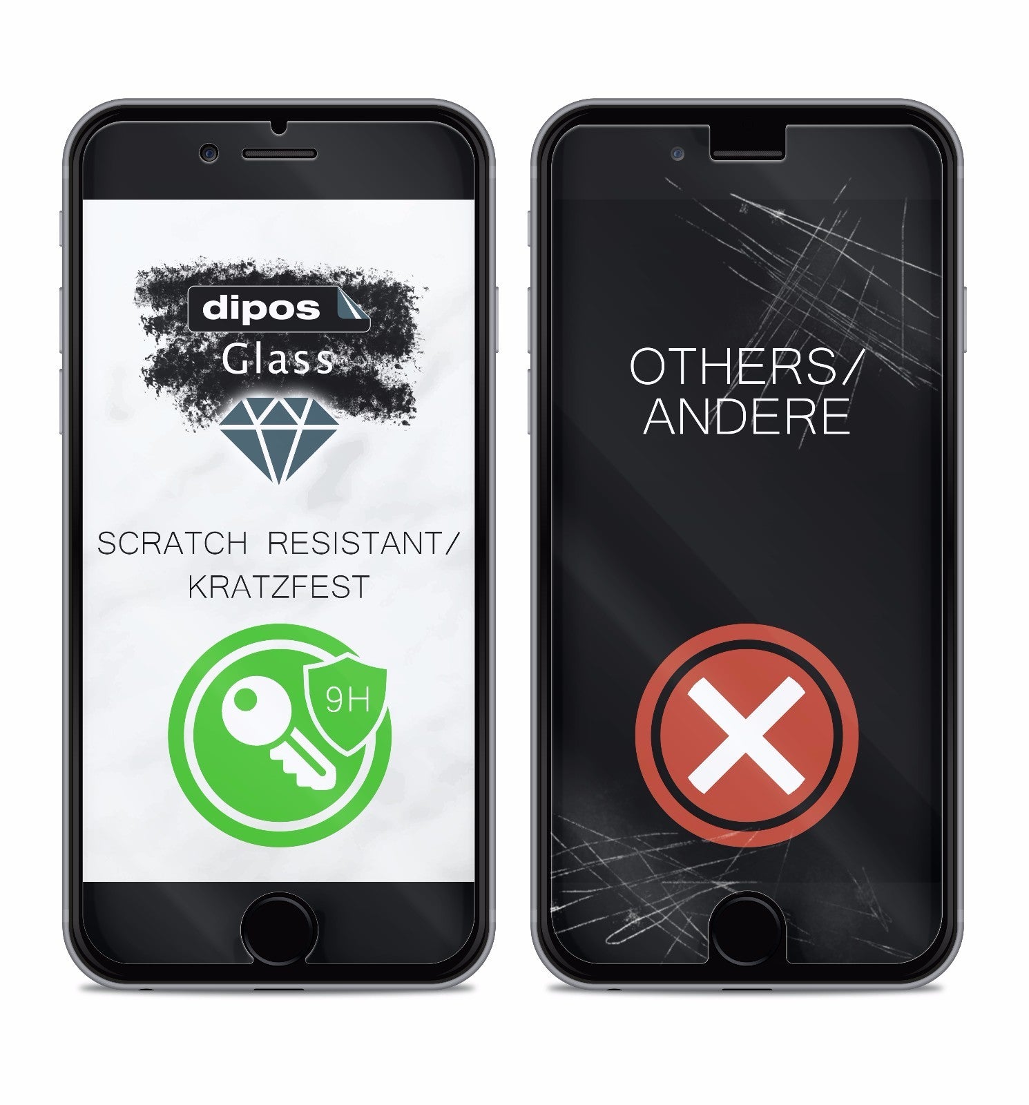 dipos Displayschutz für Alcatel Pixi 4, transparente Oberfläche, perfekte Passform auch für die Rundungen