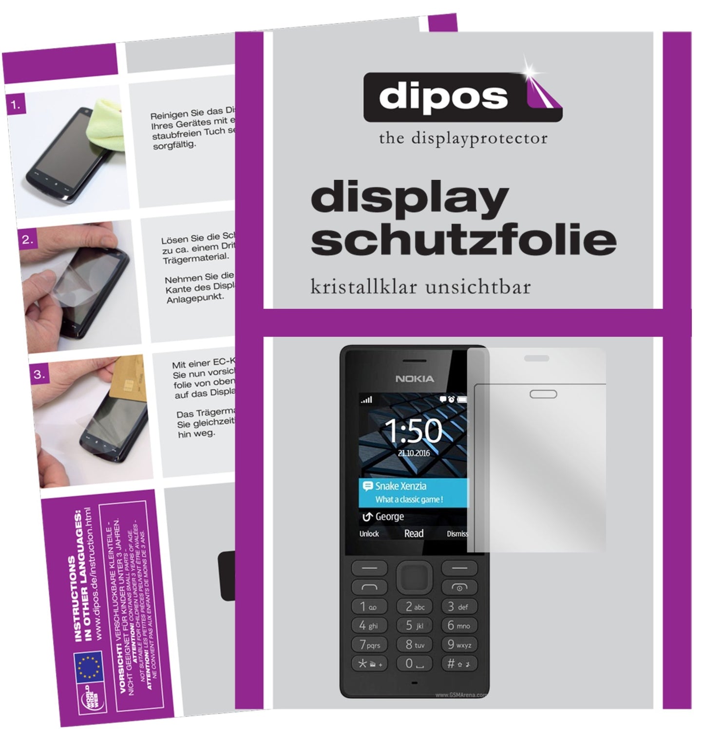 6x Schutzfolie klar für Nokia 150 Display-Schutzfolie