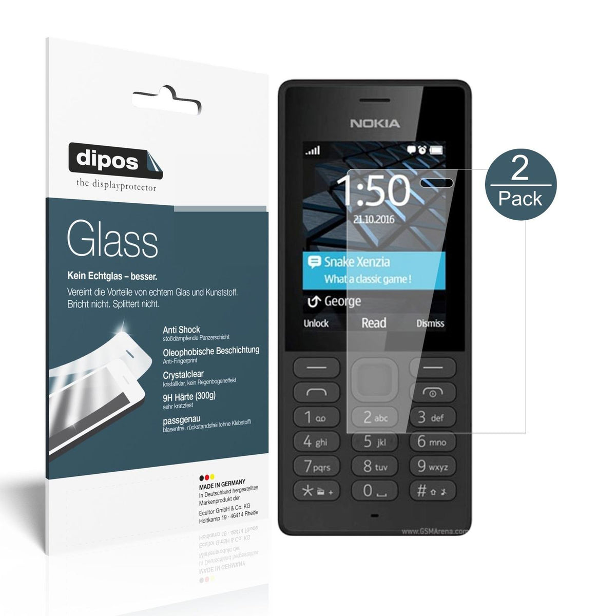 2x 9H Schutzfolie für Nokia 150 Panzerfolie
