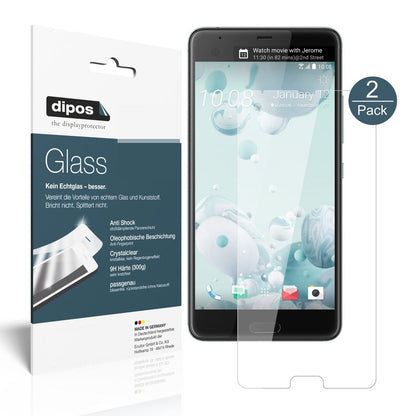 2x 9H Schutzfolie für HTC U Ultra Panzerfolie (1x Vorderseite + 1x Rückseite)