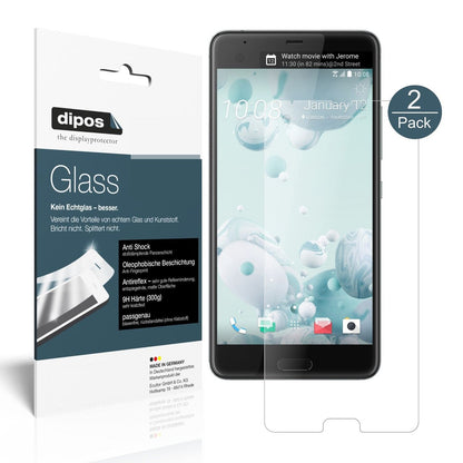 2x 9H Schutzfolie matt für HTC U Ultra Panzerfolie