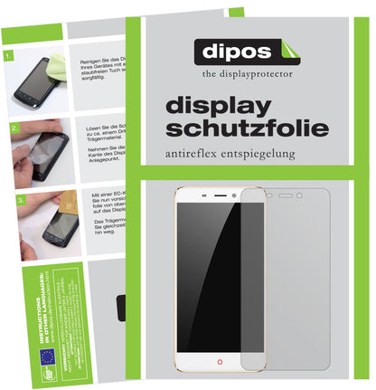 Matte Displayschutzfolie von dipos passend für ZTE Nubia N1, präziser Zuschnitt und blasenfrei montiert