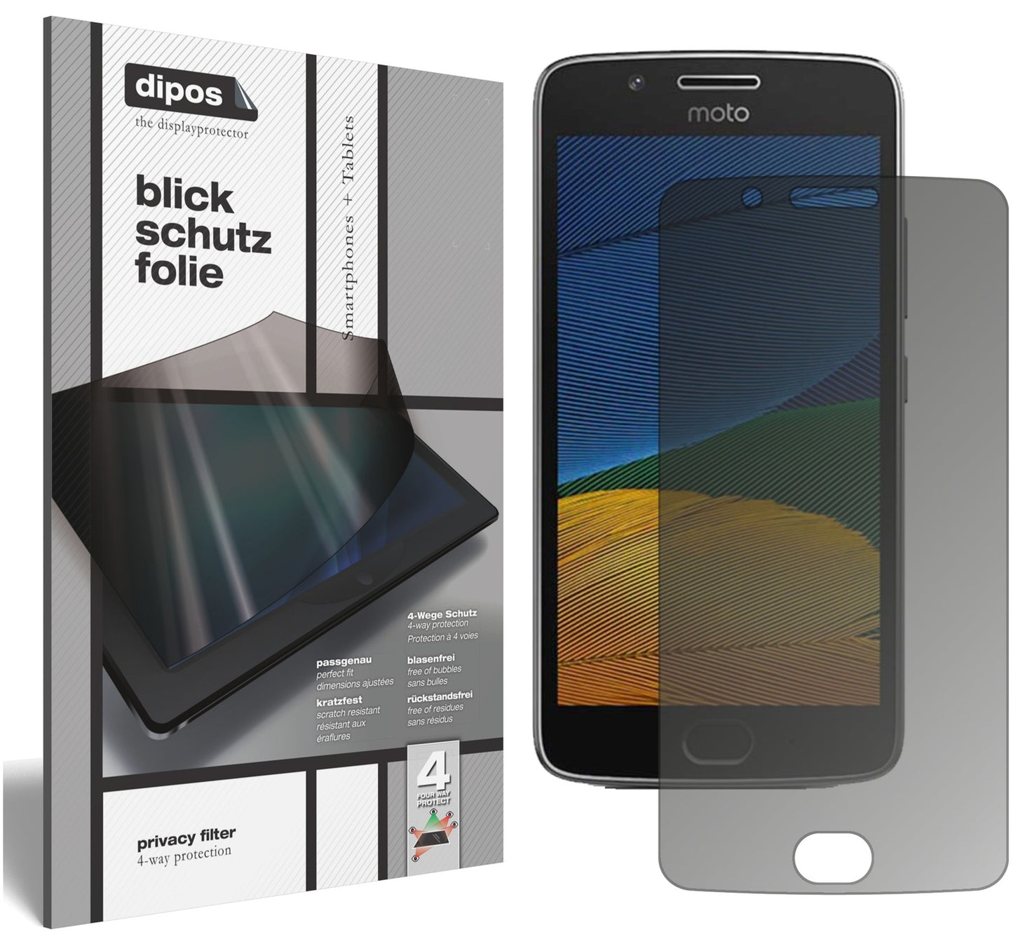 Blickschutzfolie für Motorola Moto G5 Plus matt Schutzfolie Privacy