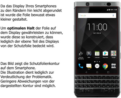 2x 9H Schutzfolie für Blackberry KeyOne Panzerfolie