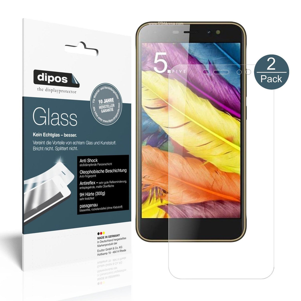 2x 9H Schutzfolie matt für ZTE Nubia N1 Lite Panzerfolie